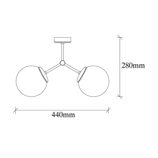Črno-bela stropna svetilka s steklenim senčilom 15x44 cm Damar – Opviq lights-image-3