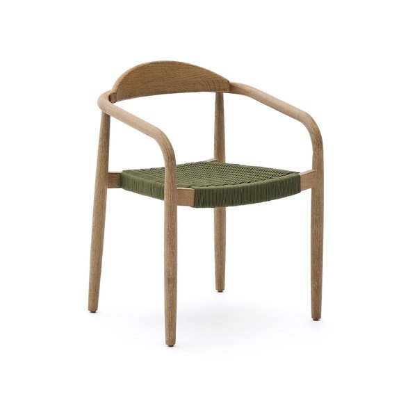 Jedilni stol iz masivnega lesa v zeleni in naravni barvi Nina – Kave Home