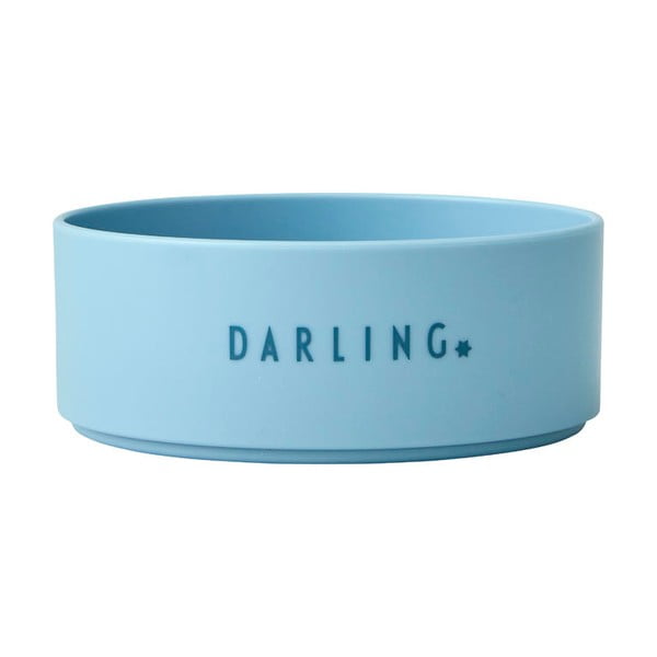 Svetlo modra otroška skleda Design Letters Mini Darling, ø 11 cm
