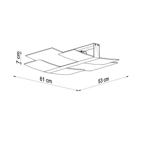 Bela stropna svetilka s steklenim senčnikom 53x61 cm Marett – Sollux-image-3