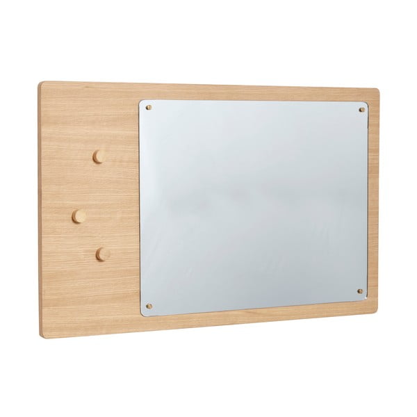 Stensko ogledalo z lesenim okvirjem 80x50 cm Split - Hübsch-image-3