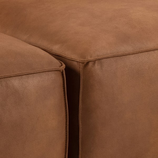 Temno rjava kotna sedežna garnitura iz imitacije usnja (levi kot) Fairfield Kentucky – Bonami Selection-image-1