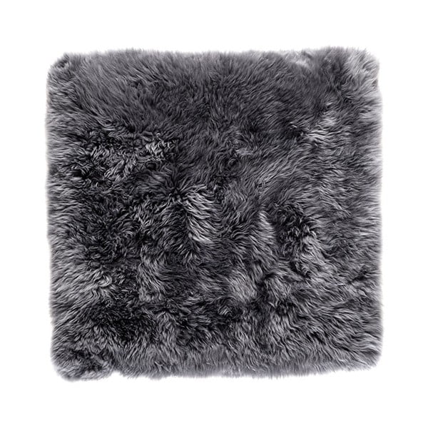 Siva preproga iz ovčje kože Royal Dream Zealand Square, 70 x 70 cm