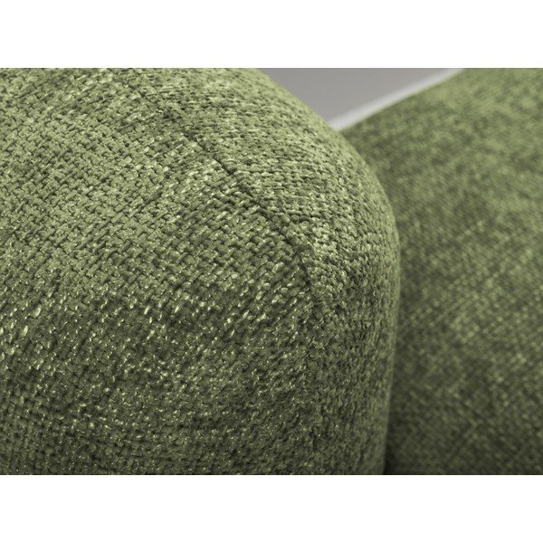 Zelena raztegljiva kotna sedežna garnitura iz šenilje s prostorom za shranjevanje (desni kot/z ležalnikom) Mele – Makamii-image-4