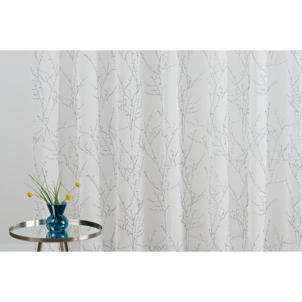 Bela/siva prosojna zavesa 300x260 cm Balada – Mendola Fabrics