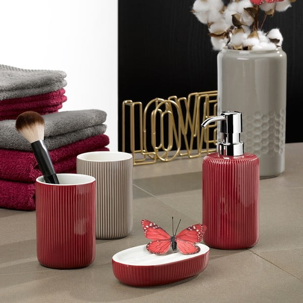 Rdeč keramičen dozirnik za milo Kela Ava-image-1