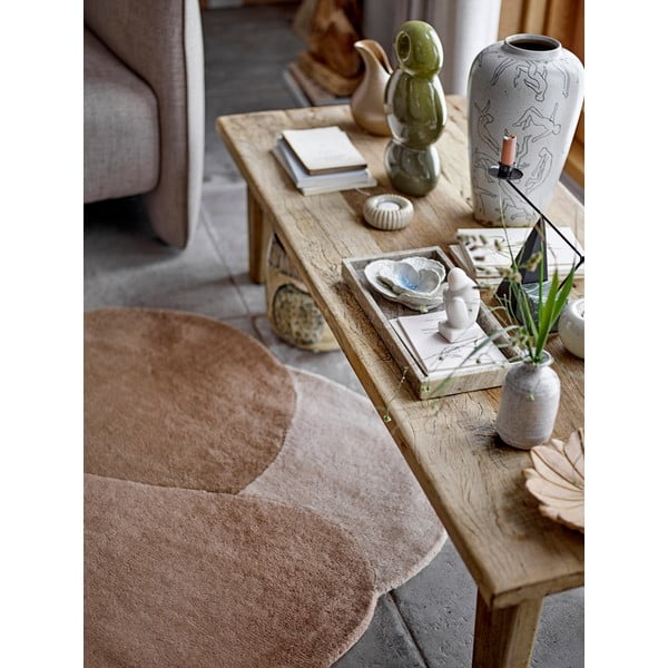 Rjava volnena preproga 110x140 cm Denton – Bloomingville-image-2