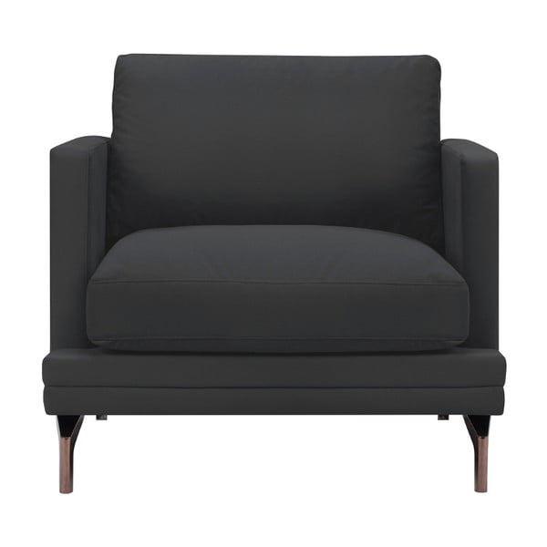 Temno siv fotelj z naslonom za noge v zlati barvi Windsor & Co Sofas Jupiter