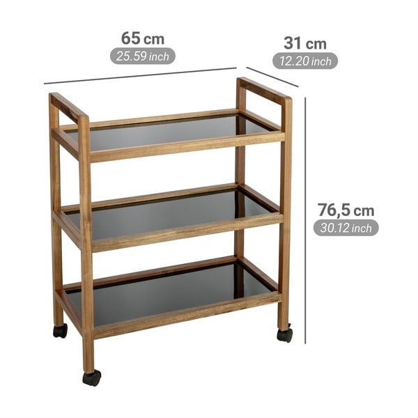 Črna/naravna kopalniška polica iz masivne akacije 65x76,5 cm Fondi – Wenko-image-3