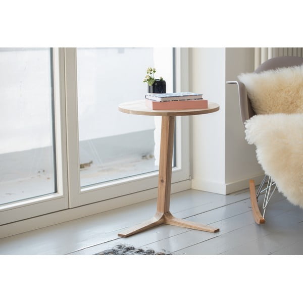 Okrogla stranska mizica iz masivne akacije ø 40 cm Acina – Wenko-image-3