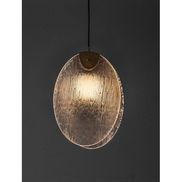 Medeninasta jeklena LED viseča svetilka s steklenim senčilom Shelina – Nova Luce-image-2