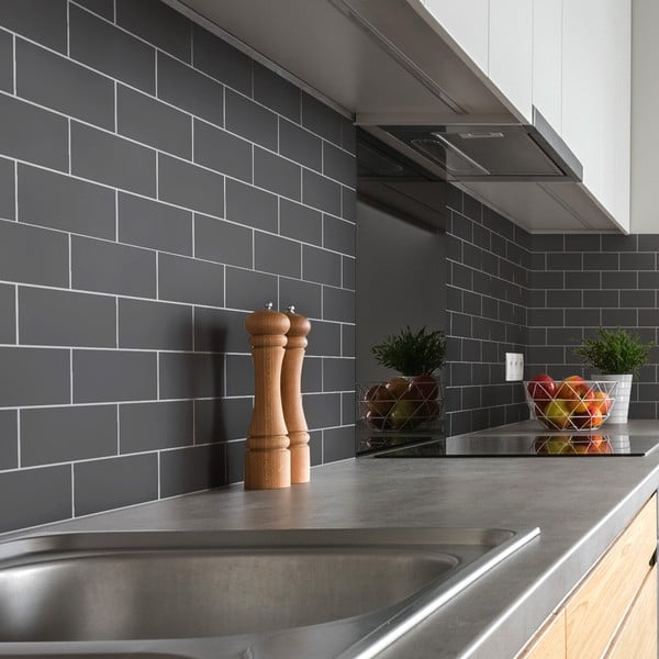 Komplet nalepk za ploščice 30 kosov 20x10 cm Subway Tiles Grey - Ambiance-image-1