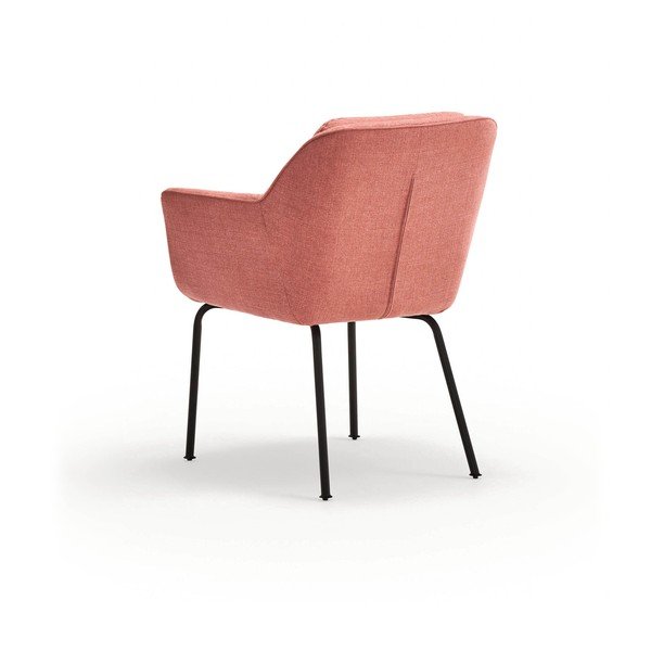 Rožnat oblazinjen jedilni stol z nasloni za roke Sadira – Teulat-image-4