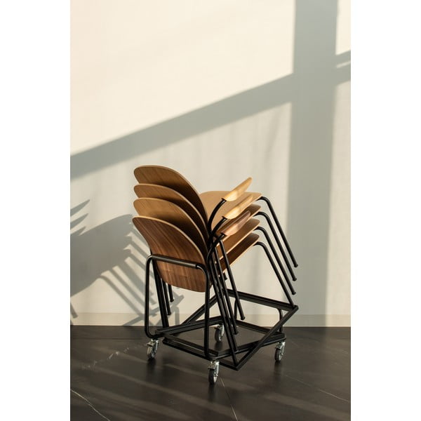 Jedilni stoli v kompletu z nasloni za roke/z možnostjo nalaganja 2 ks v hrastovem dekorju v naravni barvi Book – Gazzda-image-2