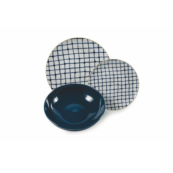 18-delni komplet krožnikov iz porcelana in keramike VDE Tivoli 1996 Blue Masai-image-3