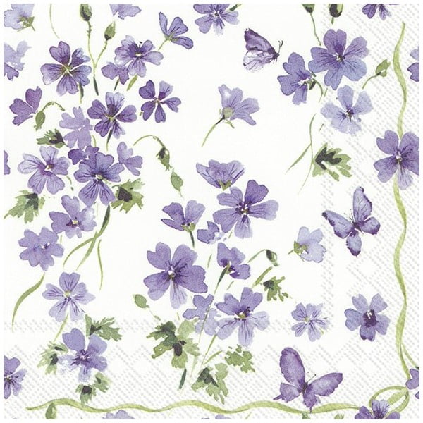 Papirnati prtički v kompletu 20 kos Purple Spring - IHR