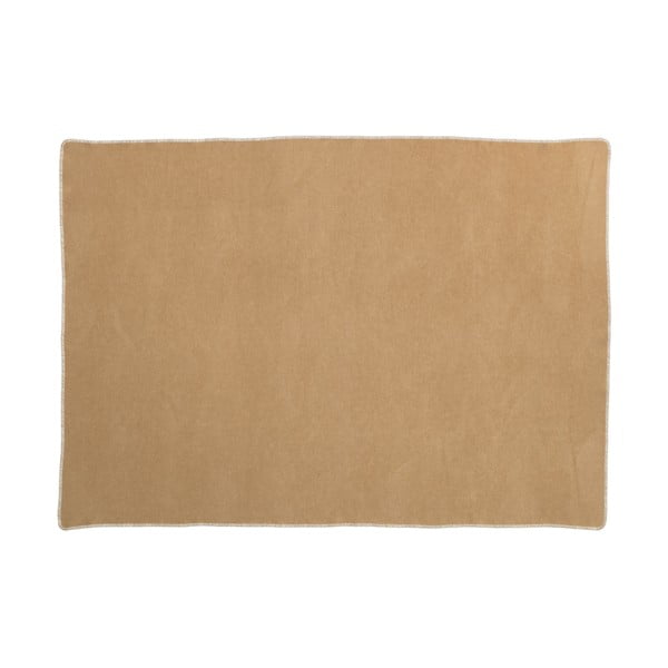 Oker rumena odeja iz mešanice volne 140x200 cm Ylva Ochre – Pappelina