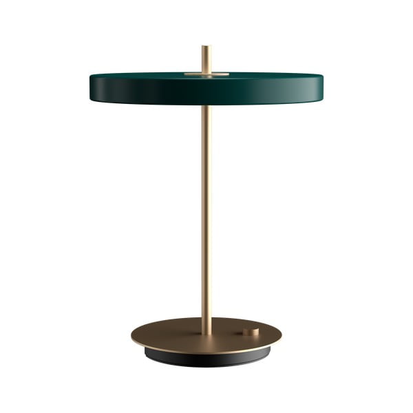 Temno zelena LED zatemnitvena namizna svetilka s kovinskim senčnikom (višina 41,5 cm) Asteria Table – UMAGE