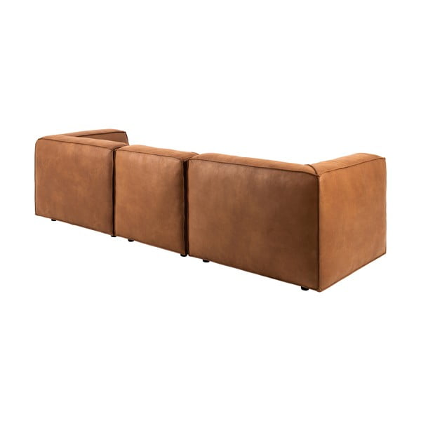 Konjak rjava kotna zofa iz recikliranega usnja Bonami Selection Fairfield, desni kot, 282 cm-image-4