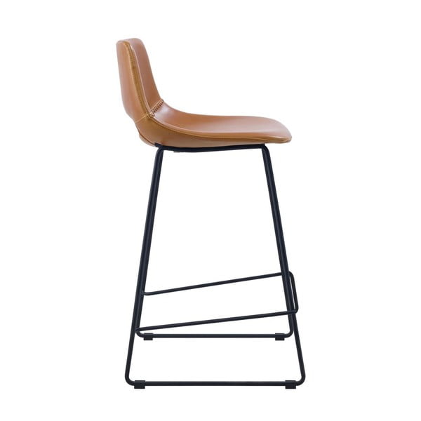 Barski stol iz umetnega usnja v konjak rjavi barvi (višina sedeža 65 cm) Zahara – Kave Home-image-3