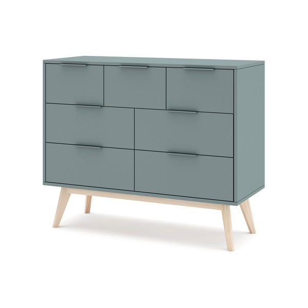 Prašno zelena komoda 120x83x40 cm Pisco – Marckeric-image-3