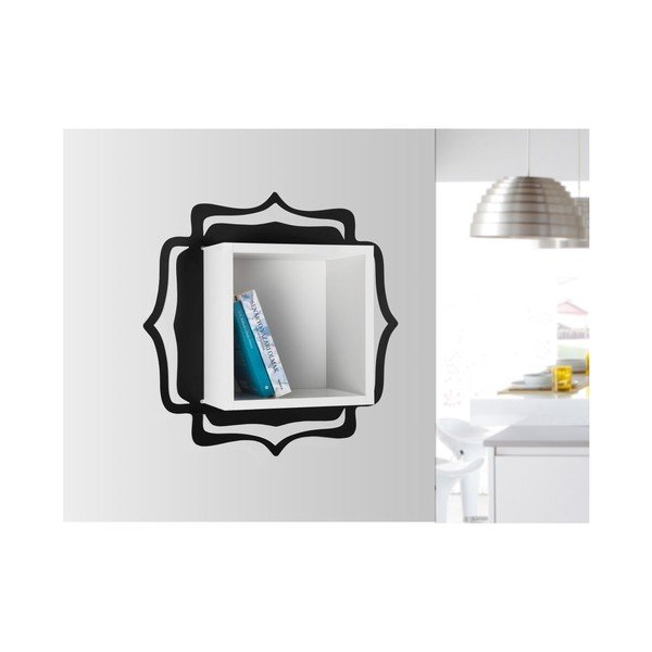 Knjižna omara Ottoman črna/bela-image-1