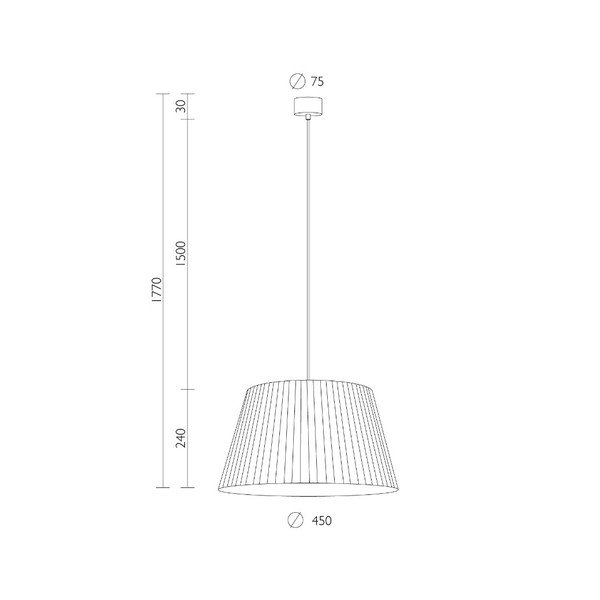 Bela stropna svetilka s črnim kablom Sotto Luce Kami, ⌀ 45 cm-image-1
