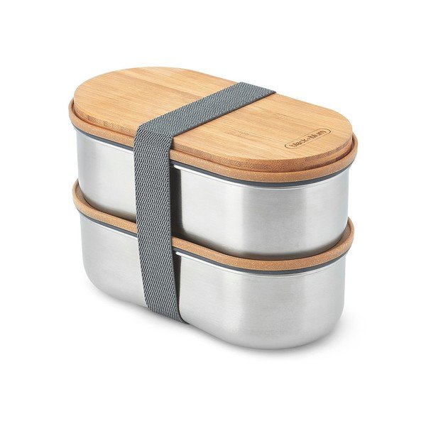 Posoda za malico 2 kos s predeli Bento – Black + Blum-image-3