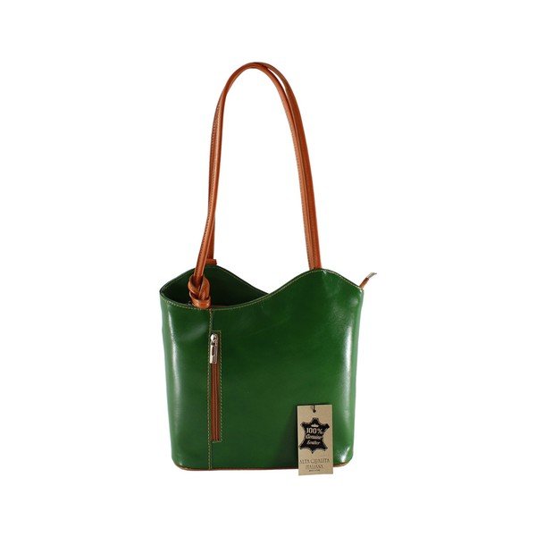 Zelena usnjena torbica Chicca Borse Phoebe-image-1