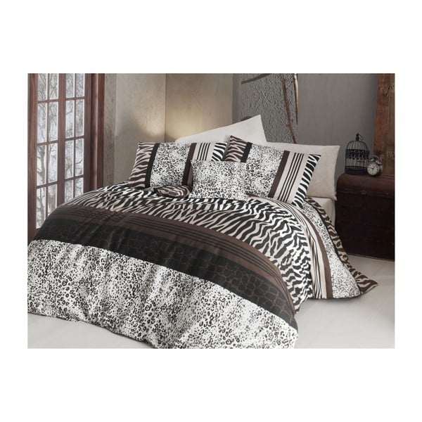 Posteljno perilo za zakonsko posteljo z rjuho Nazenin Home Cheta, 200 x 220 cm