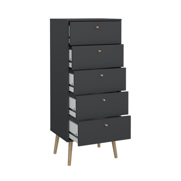 Antracitno siva visoka komoda 50x120 cm Bodo – Tvilum-image-3