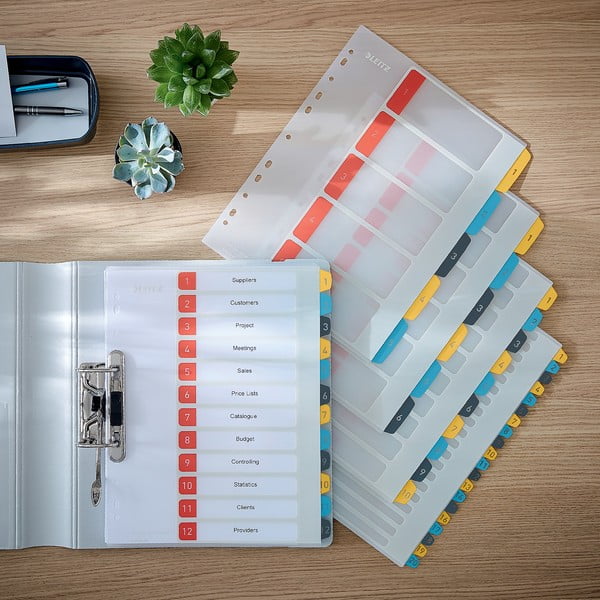 Komplet 5 številčnih indeksov z 20 nalepkami Leitz, A4-image-1