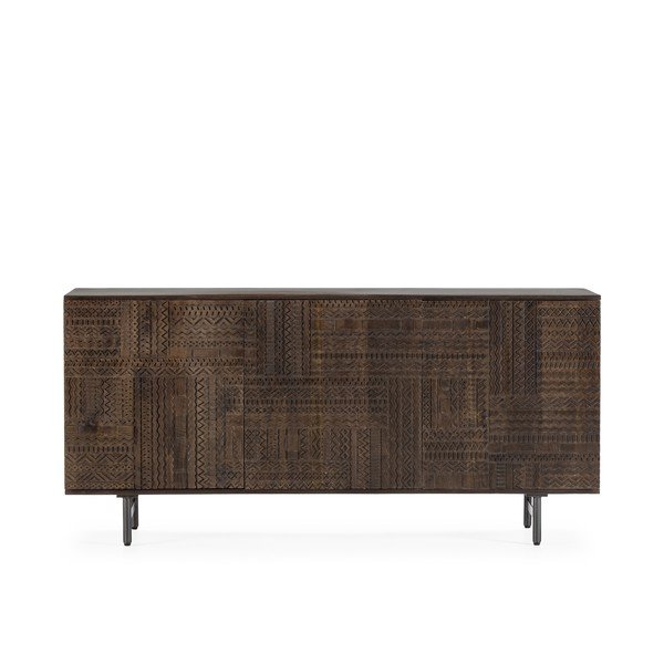 Temno rjava komoda iz masivnega manga 160x75x40 cm Kalai – MOME