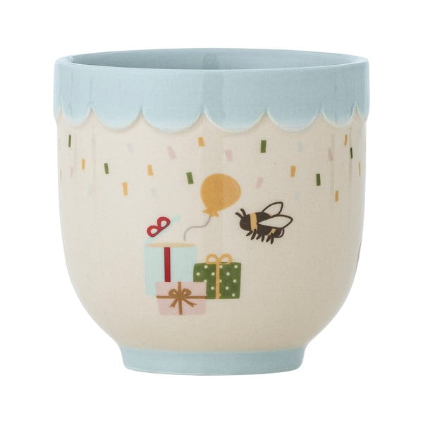 Modro-kremno bela otroška skodelica iz kamenine 150 ml Celebrate – Bloomingville Mini-image-2