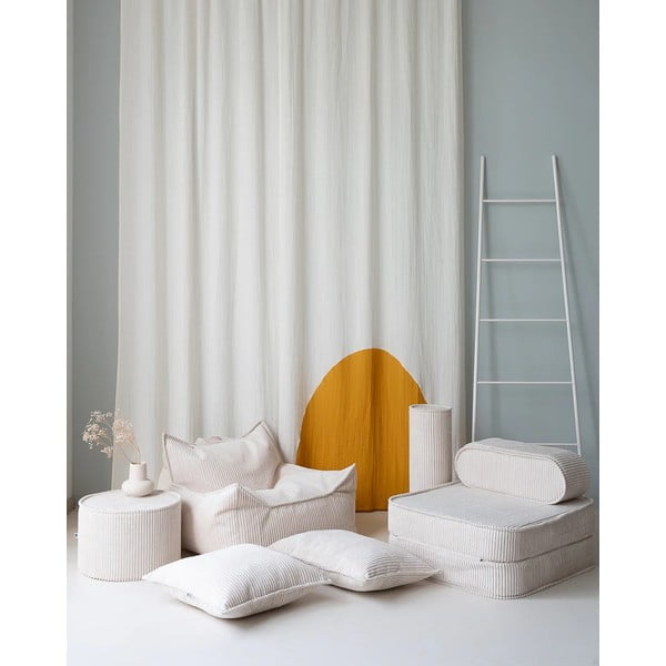 Kremno bela otroška blazina rebrasti žamet Block – Wigiwama-image-1