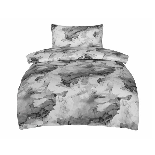 Siva enojna posteljnina iz bombažnega satena 140x200 cm Deluxe Minerals – My House