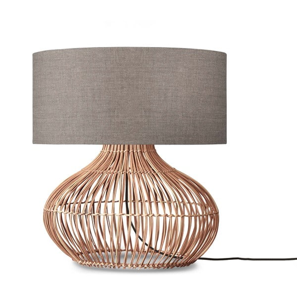 Bež/naravna namizna svetilka s tekstilnim senčnikom (višina 60 cm) Kalahari – Good&Mojo
