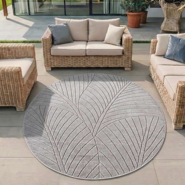 Okrogla notranja in zunanja preproga v srebrni barvi ø 160 cm Nova 1203 – Ayyildiz Carpets-image-1