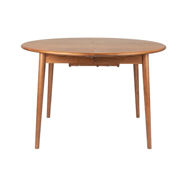 Okrogla raztegljiva jedilna miza z dodatno ploščo z mizno ploščo v orehovem dekorju ø 120 cm Twist – Zuiver