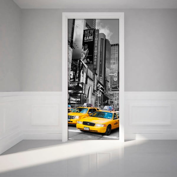 Samolepilna nalepka za vrata Ambiance Time Square Taxis