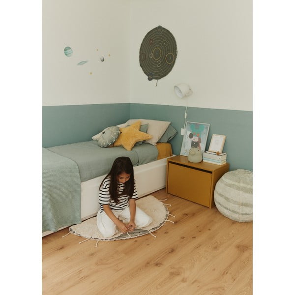 Kremno bela ročno tkana pralna bombažna okrogla preproga ø 100 cm Moon Multishape – Lorena Canals-image-4