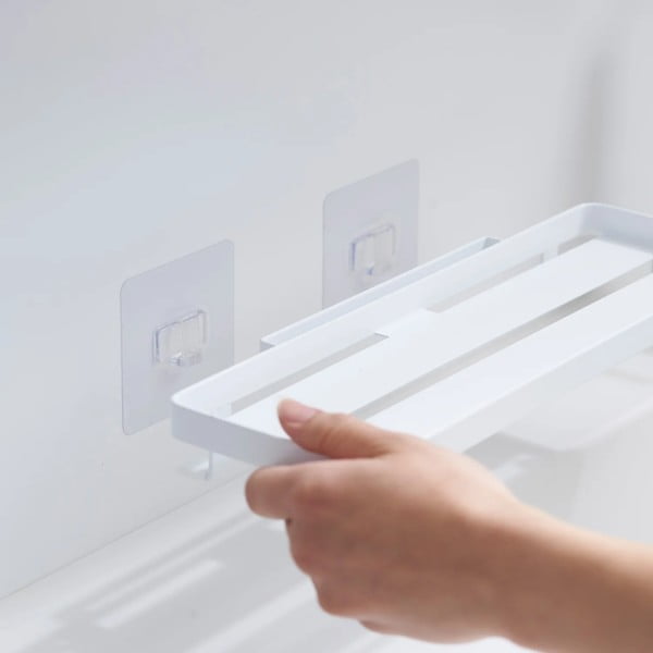 Mat bela jeklena kopalniška polica z namestitvijo brez vrtanja Film Hook – YAMAZAKI-image-3