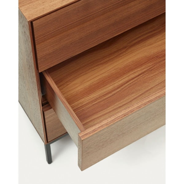 Nizka komoda v orehovem dekorju 110x75 cm Vedrana – Kave Home-image-3