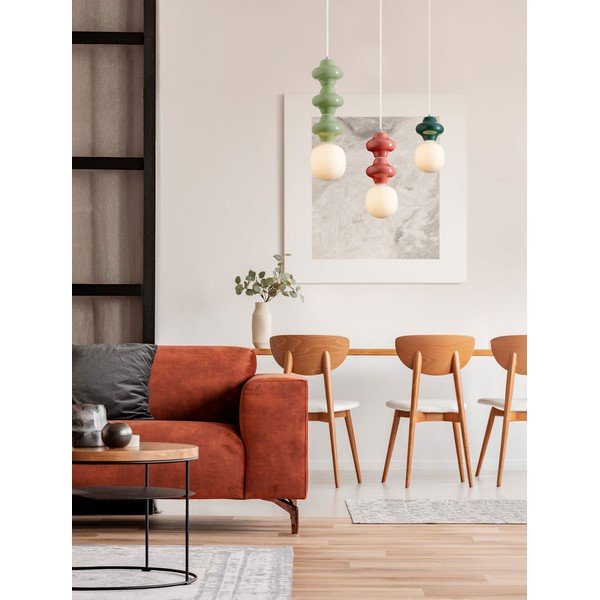Bela/modrozelena keramična viseča svetilka s steklenim senčilom ø 18 cm Clio – Nova Luce-image-2