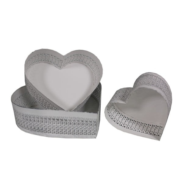 Komplet 3 pladnjev Antic Line Heart Shape