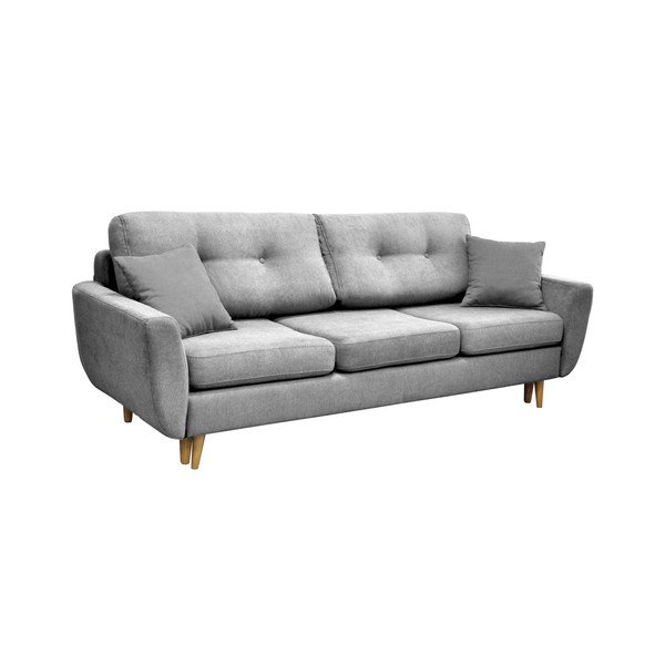 Siva raztegljiva sedežna garnitura s svetlimi nogami Mazzini Sofas Rose-image-3