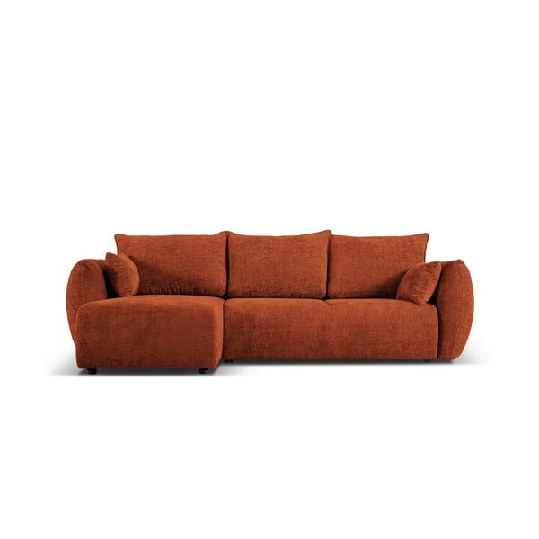 Oranžna kotna sedežna garnitura (levi kot) Matera – Cosmopolitan Design