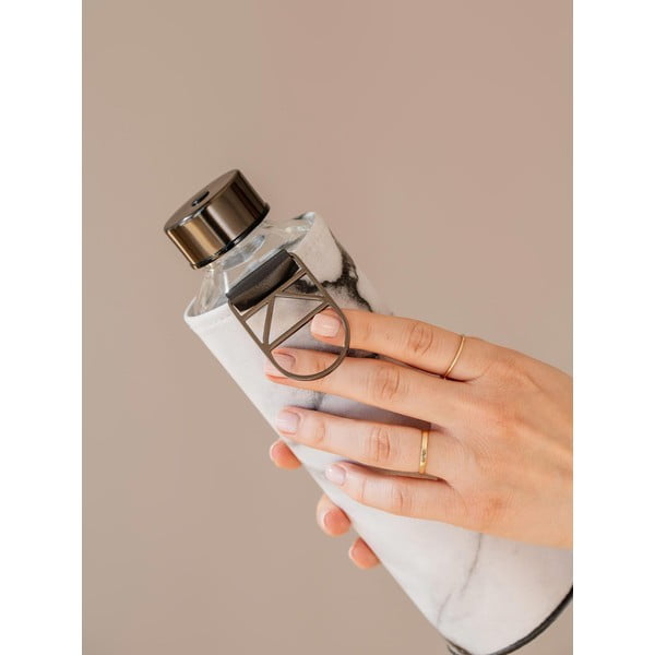 Črno-bela steklenica iz borosilikatnega stekla z ovitkom iz umetnega usnja Equa Mismatch Stone, 750 ml-image-3