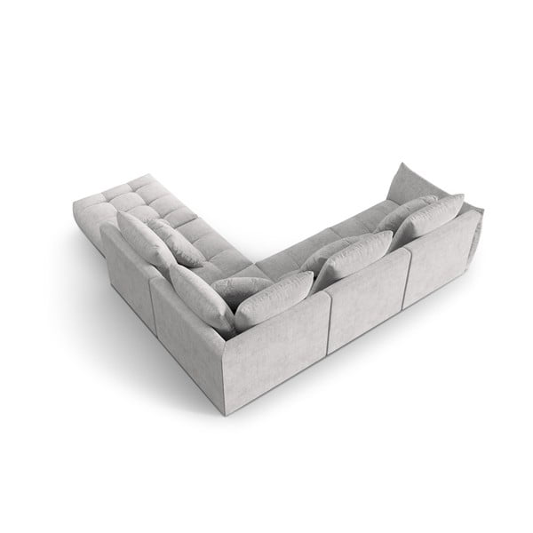 Svetlo siva kotna sedežna garnitura (desni kot/v obliki črke L) Bloom – Micadoni Home-image-3