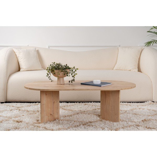 Klubska mizica v hrastovem dekorju v naravni barvi 60x119 cm Sable – Kalune Design-image-3